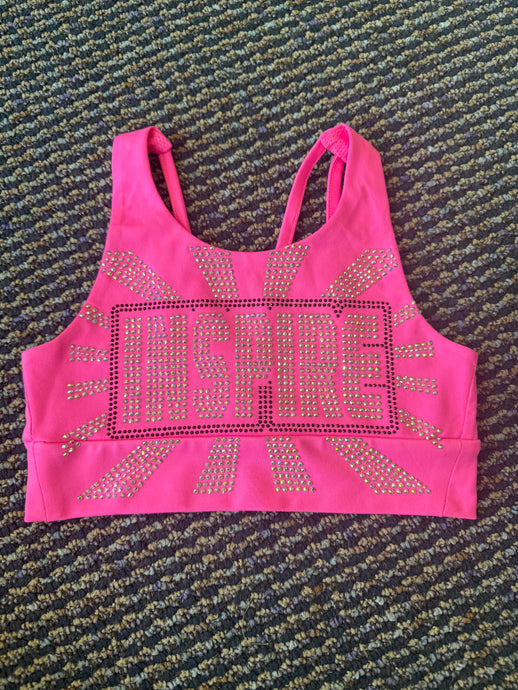 Pink Rhinestone Sports Bra