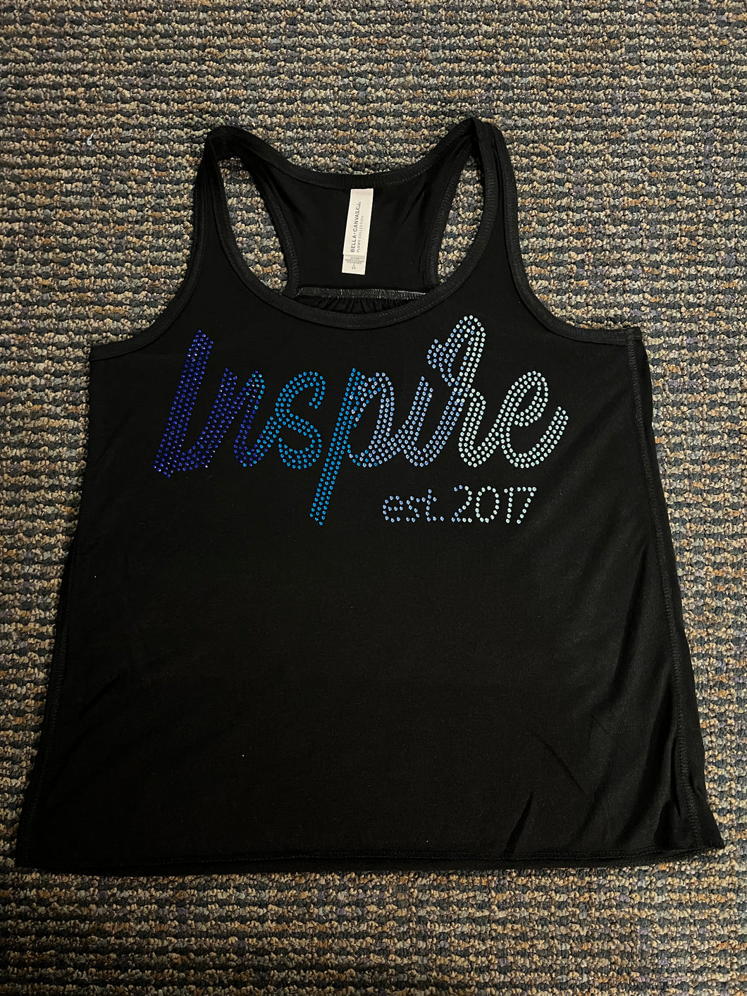 Black Inspire Rhinestone Tank Top