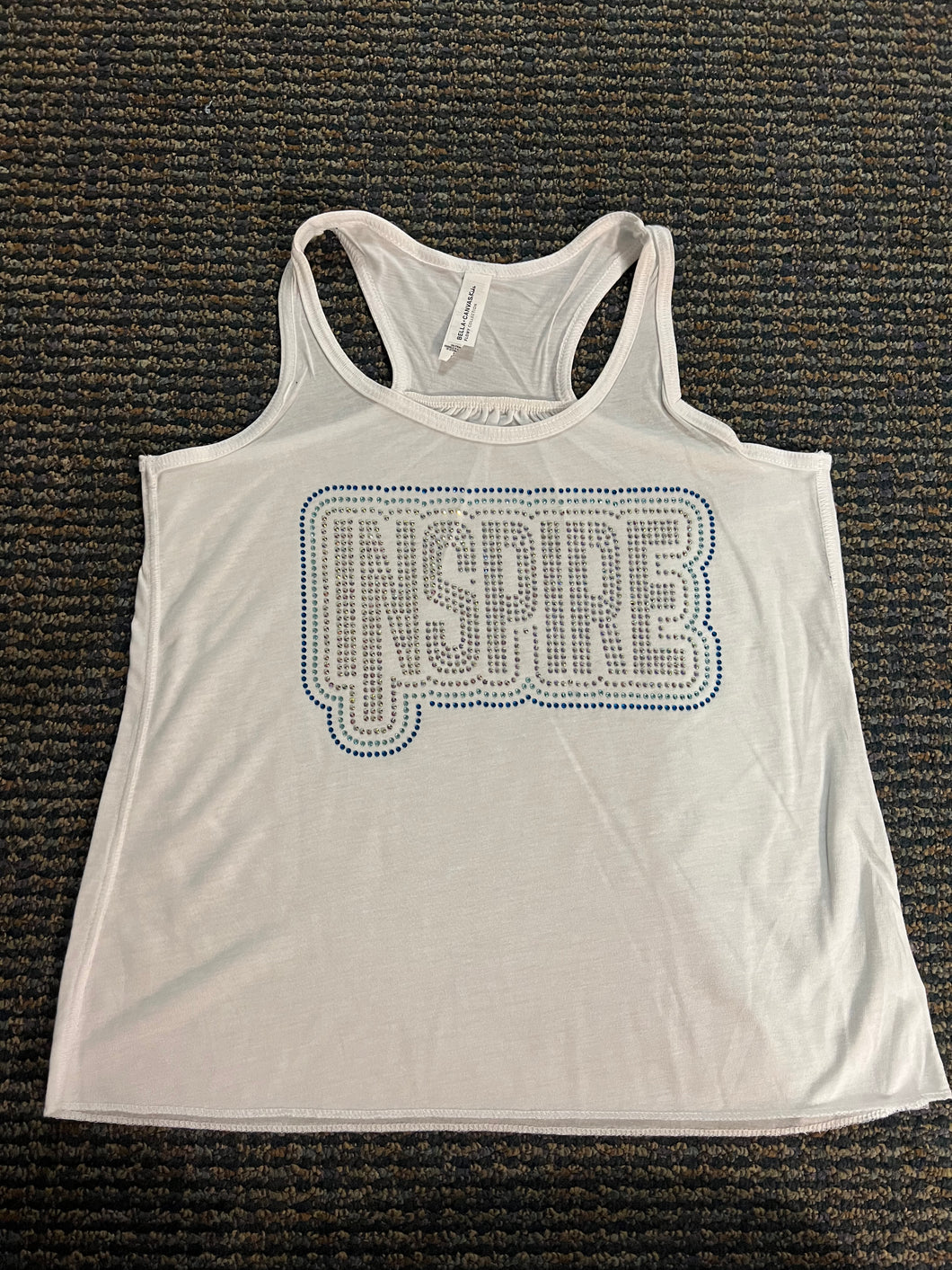 White Inspire Rhinestone Tank Top