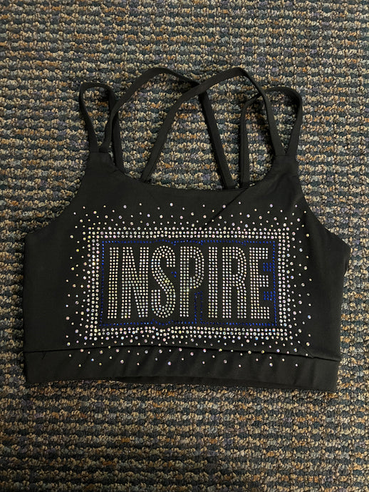 Black Youth Inspire Rhinestone Sports Bra