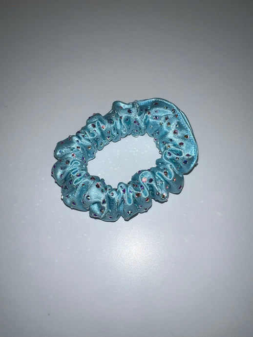 Blue Rhinestone Scrunchy