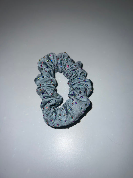 Ice Blue Rhinestone Scrunchy