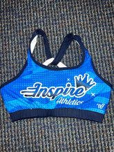 Load image into Gallery viewer, Blue Patterned Inspire Sports Bra